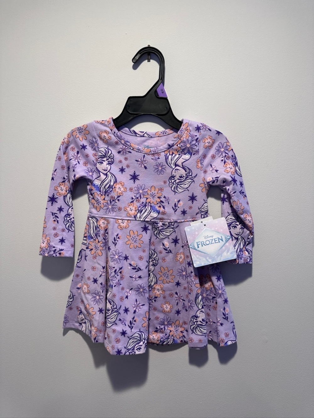 Disney Purple Lavender Elsa Floral Skater Dress - Girls